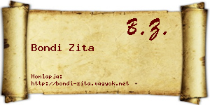 Bondi Zita névjegykártya