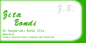 zita bondi business card
